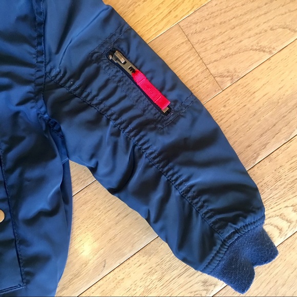 H&M Navy Hooded Bomber Jacket - Picture 4 of 7